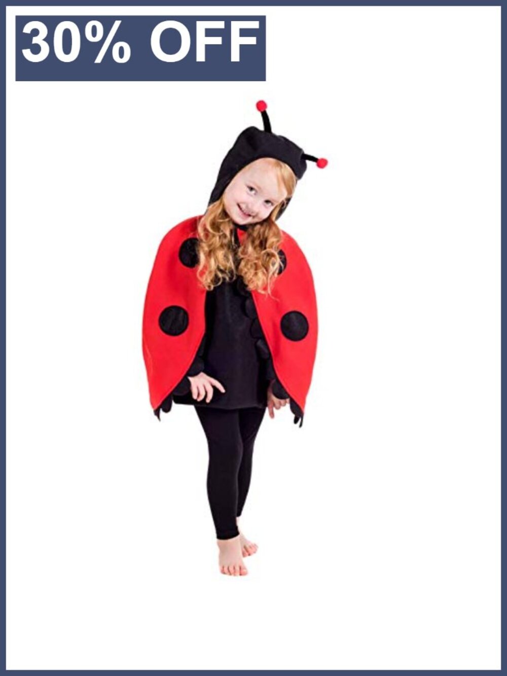 Ladybug toddler costume girls tunic hooded cape Halloween